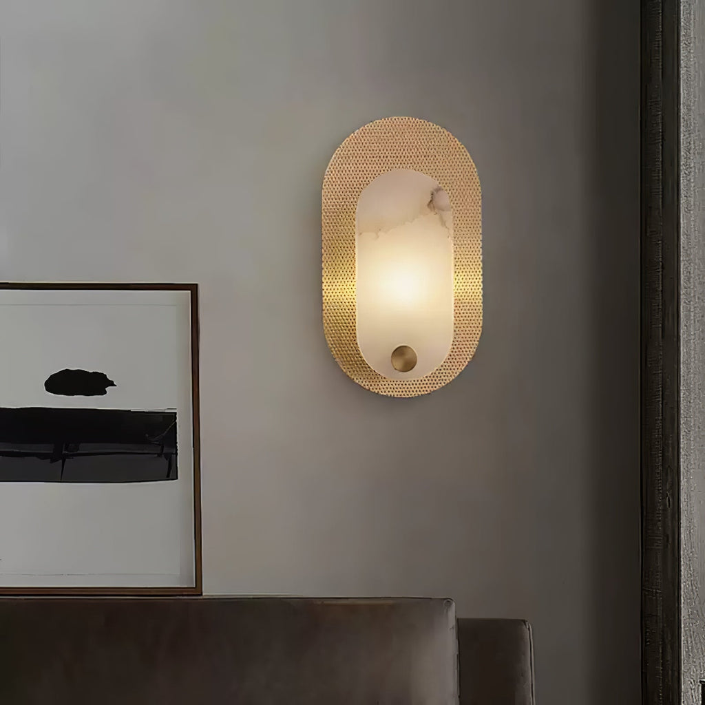 Brass Alabaster Sconce — Wall Sconce | Maison Monashee — view 3