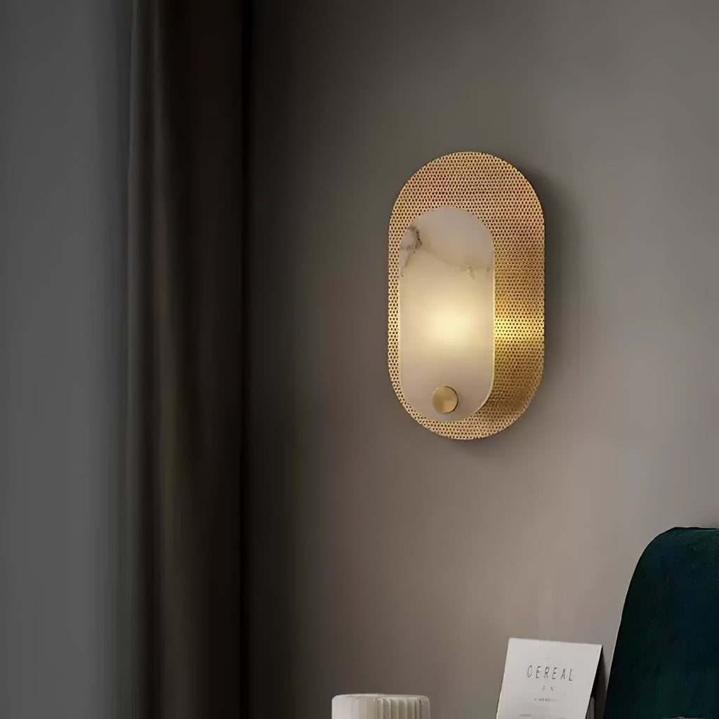 Brass Alabaster Sconce — Wall Sconce | Maison Monashee — view 4