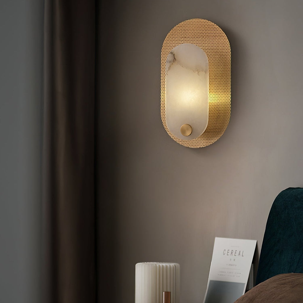 Brass Alabaster Sconce — Wall Sconce | Maison Monashee — view 5