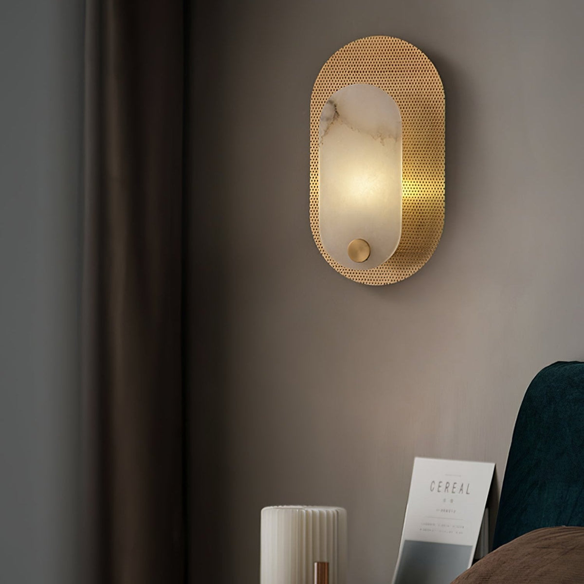 Brass Alabaster Sconce — Wall Sconce | Maison Monashee — view 5