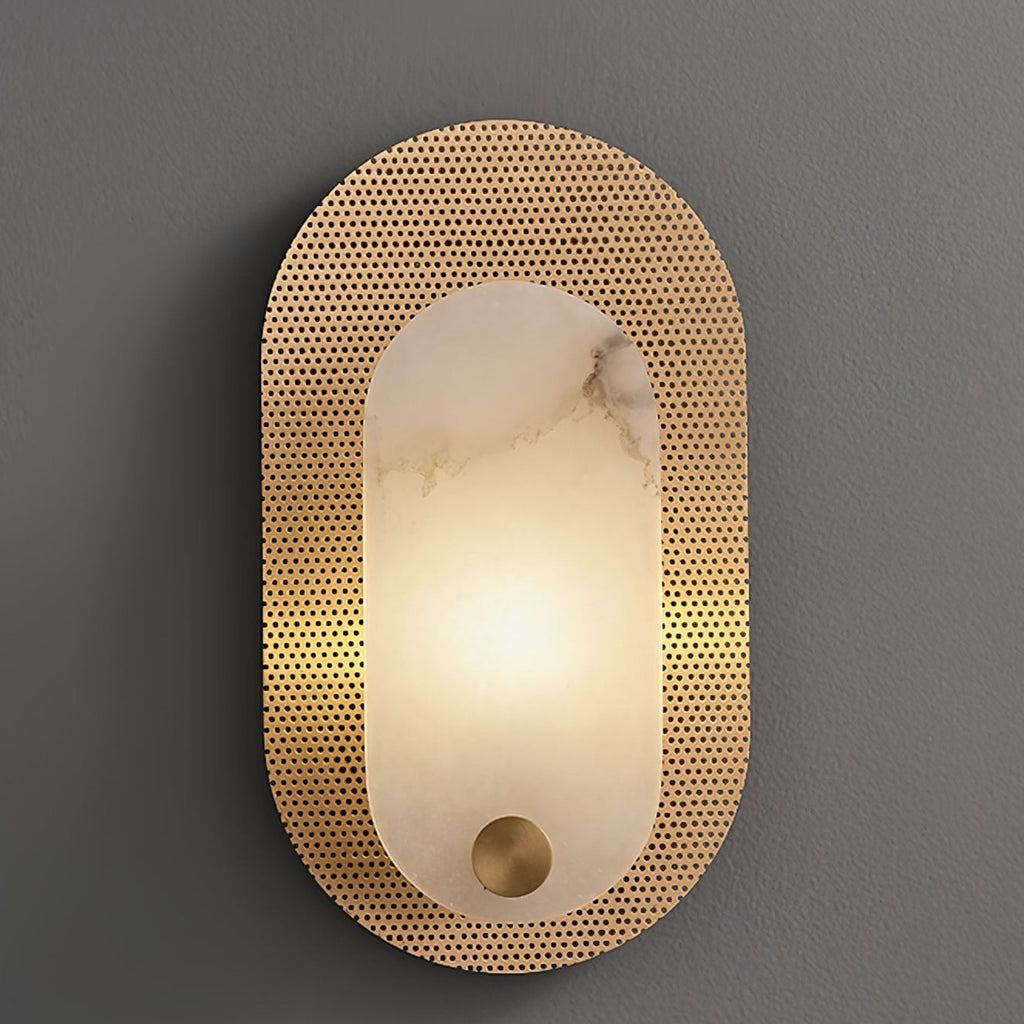 Brass Alabaster Sconce — Wall Sconce | Maison Monashee — view 6