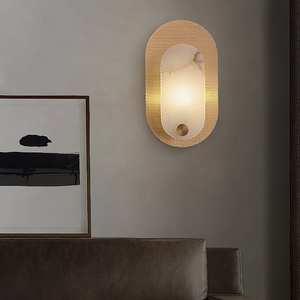 Brass Alabaster Sconce — Wall Sconce | Maison Monashee — view 7