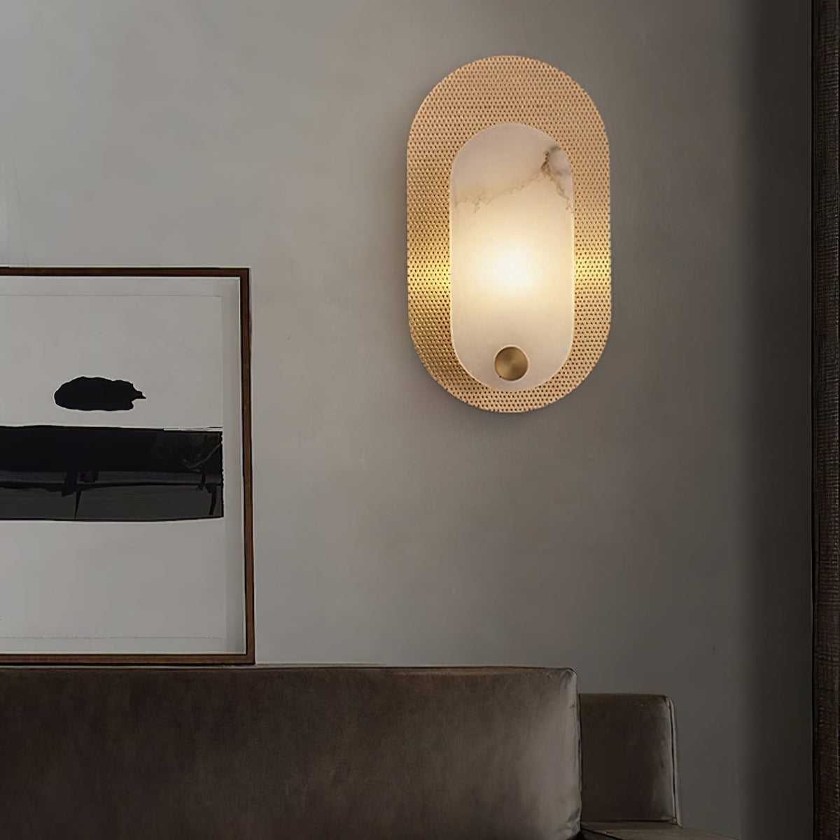 Brass Alabaster Sconce — Wall Sconce | Maison Monashee — view 7