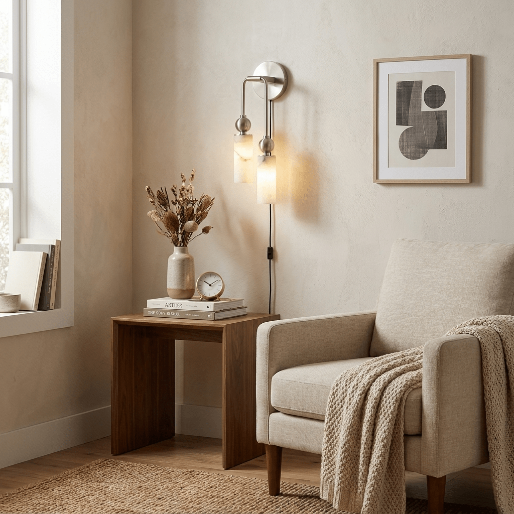 Modern White Wall Sconce — Wall Sconce | Maison Monashee — view 3