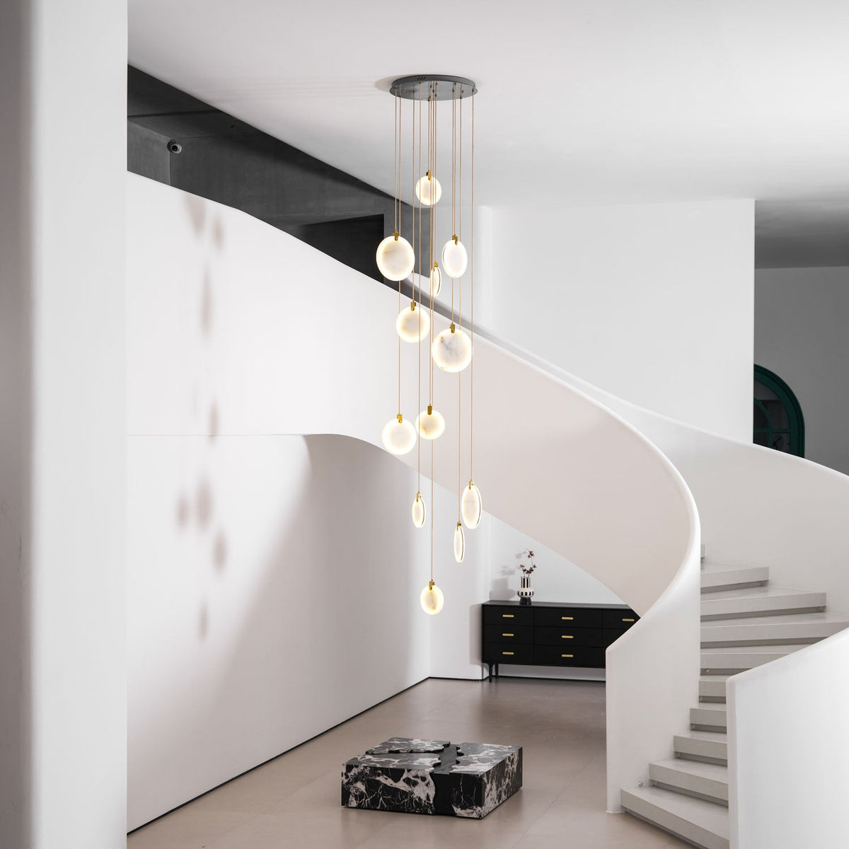 Alabaster Hanging Light Fixture — Pendant Light | Maison Monashee — view 124