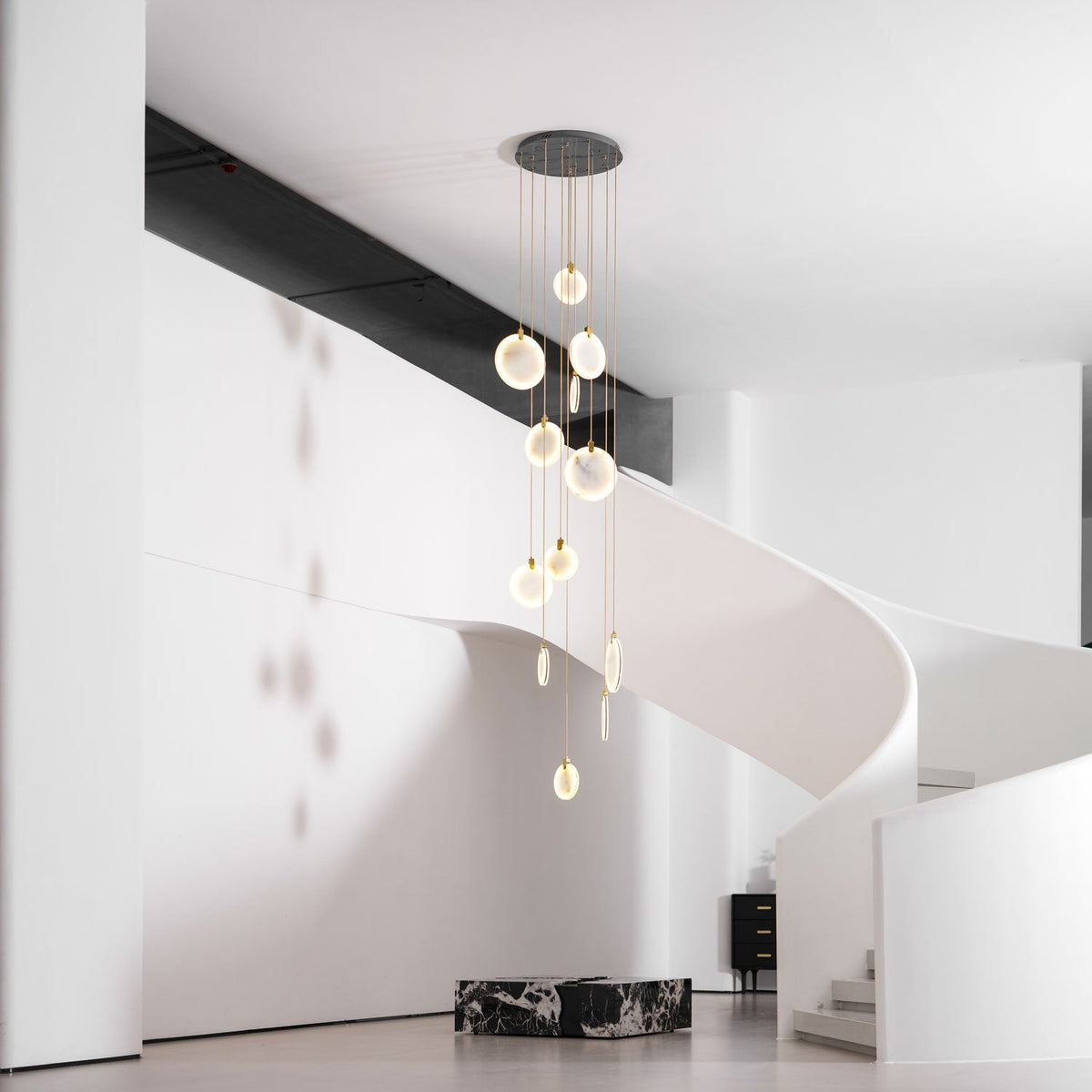 Alabaster Hanging Light Fixture — Pendant Light | Maison Monashee — view 110