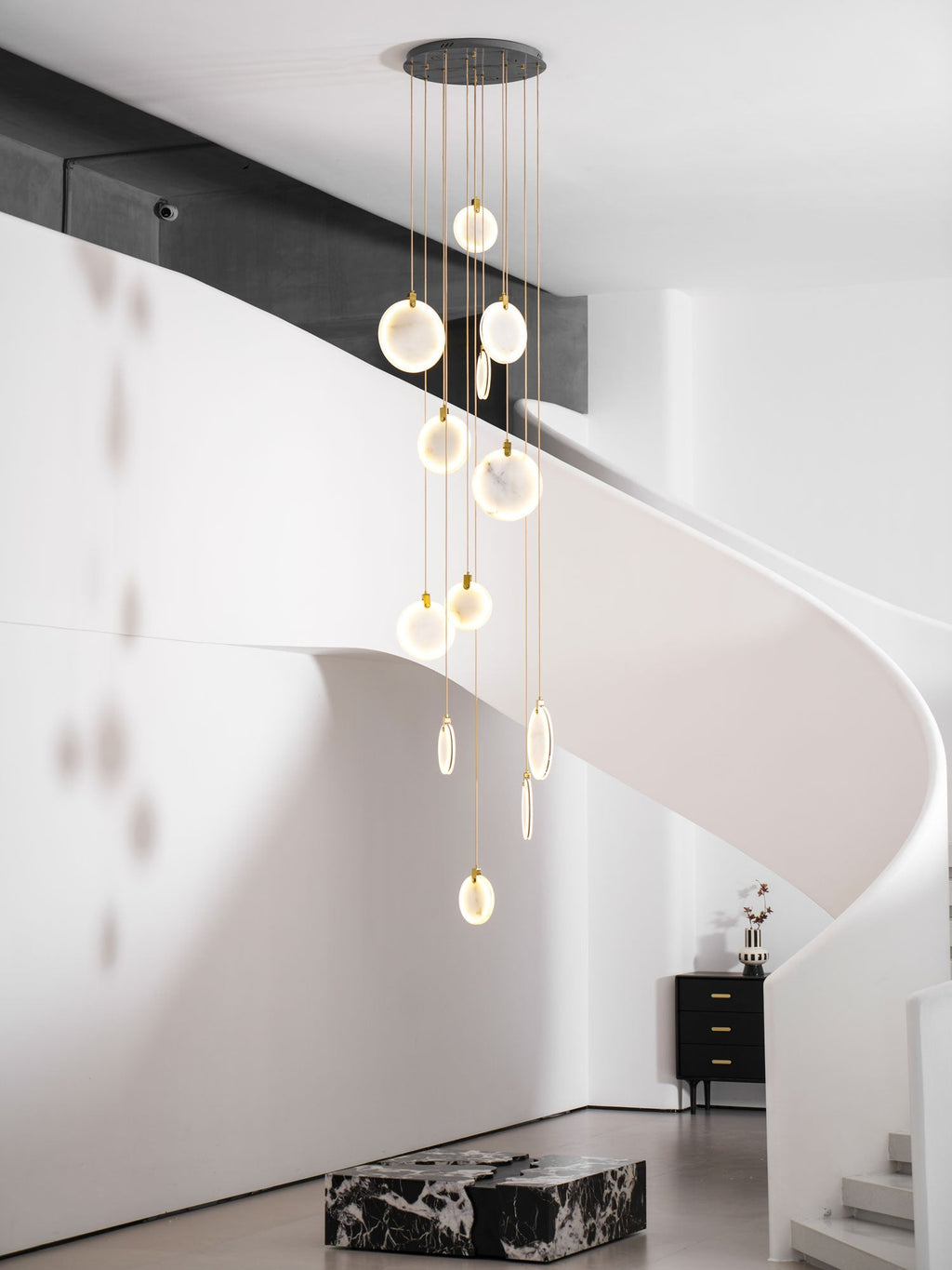 Alabaster Hanging Light Fixture — Pendant Light | Maison Monashee — view 111