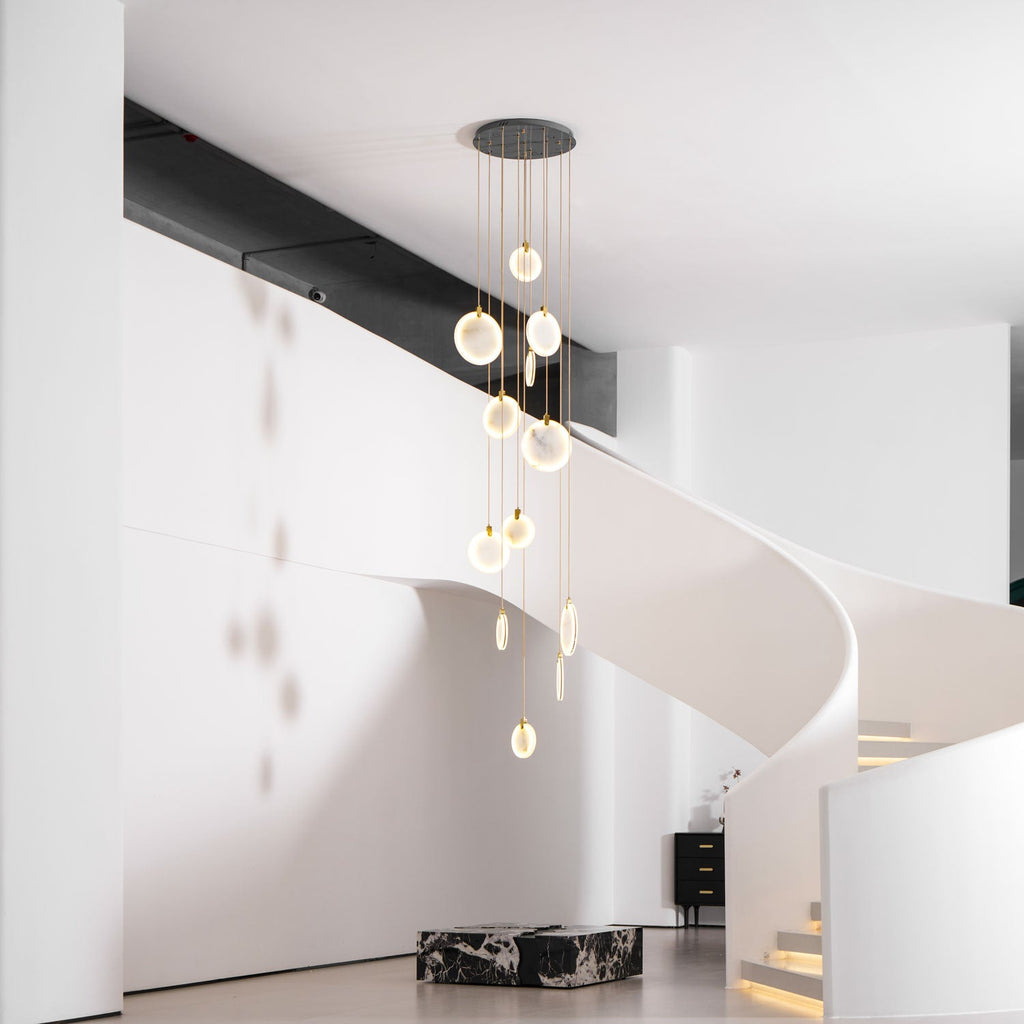 Alabaster Hanging Light Fixture — Pendant Light | Maison Monashee — view 113