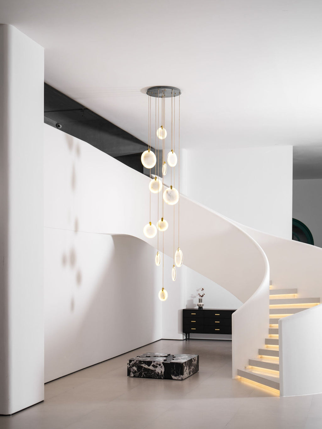 Alabaster Hanging Light Fixture — Pendant Light | Maison Monashee — view 114