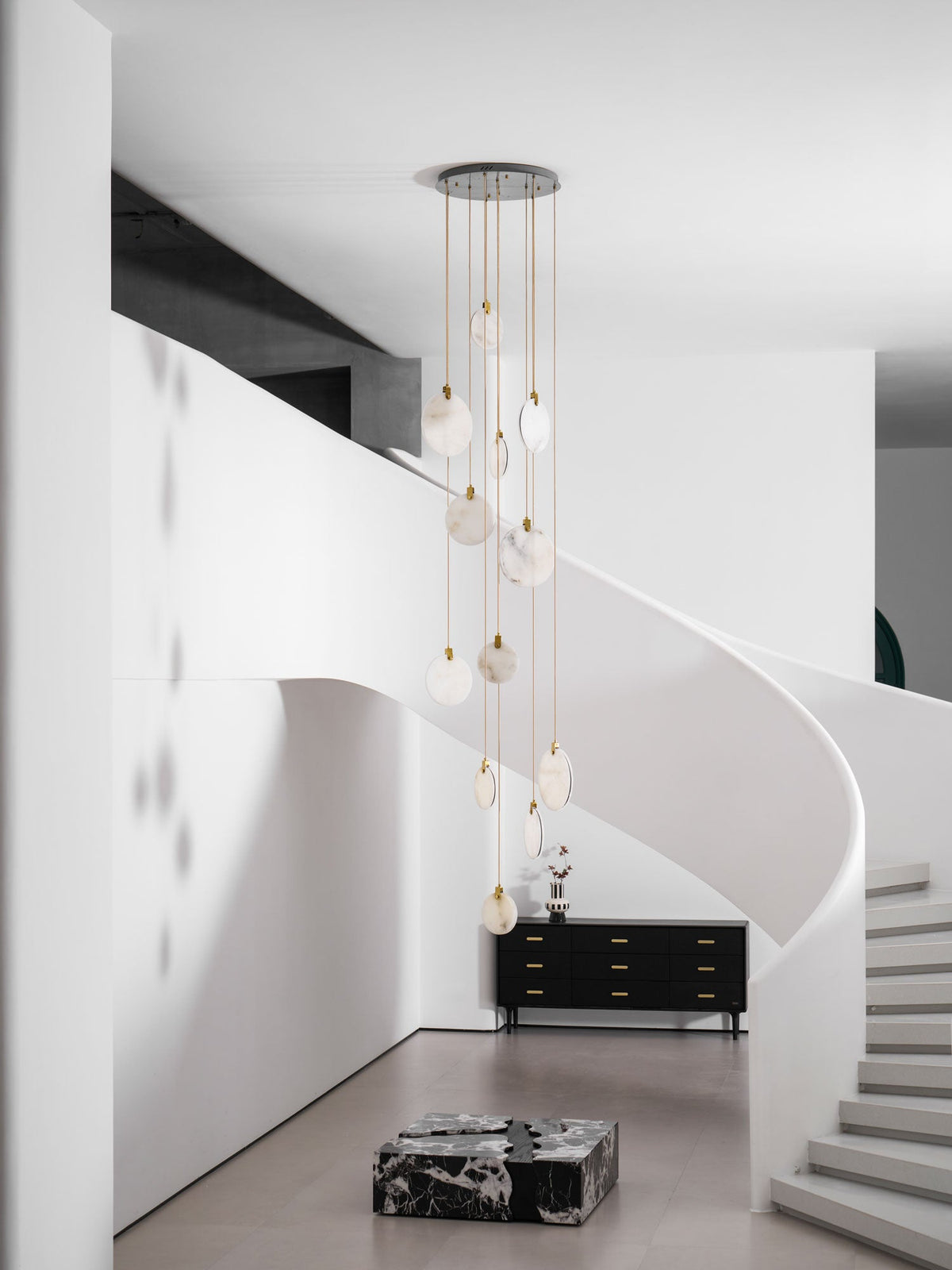 Alabaster Hanging Light Fixture — Pendant Light | Maison Monashee — view 116