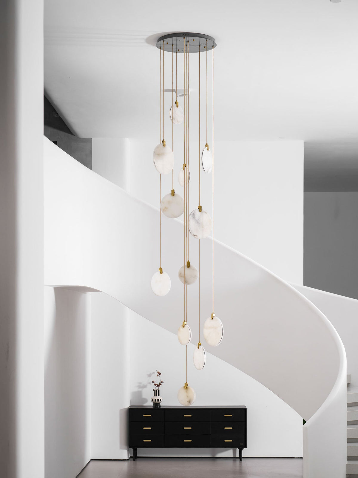 Alabaster Hanging Light Fixture — Pendant Light | Maison Monashee — view 118