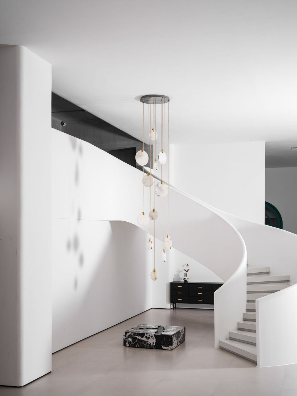 Alabaster Hanging Light Fixture — Pendant Light | Maison Monashee — view 119