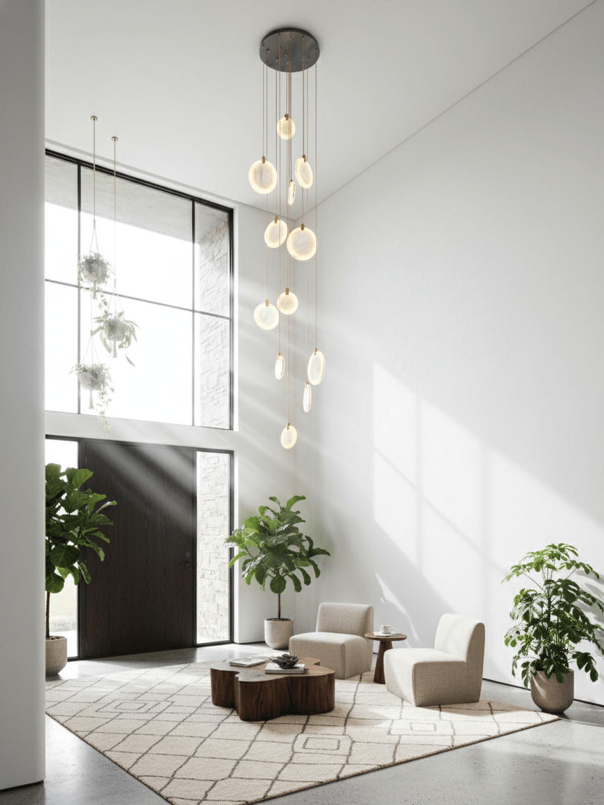 Alabaster Hanging Light Fixture — Pendant Light | Maison Monashee — view 28