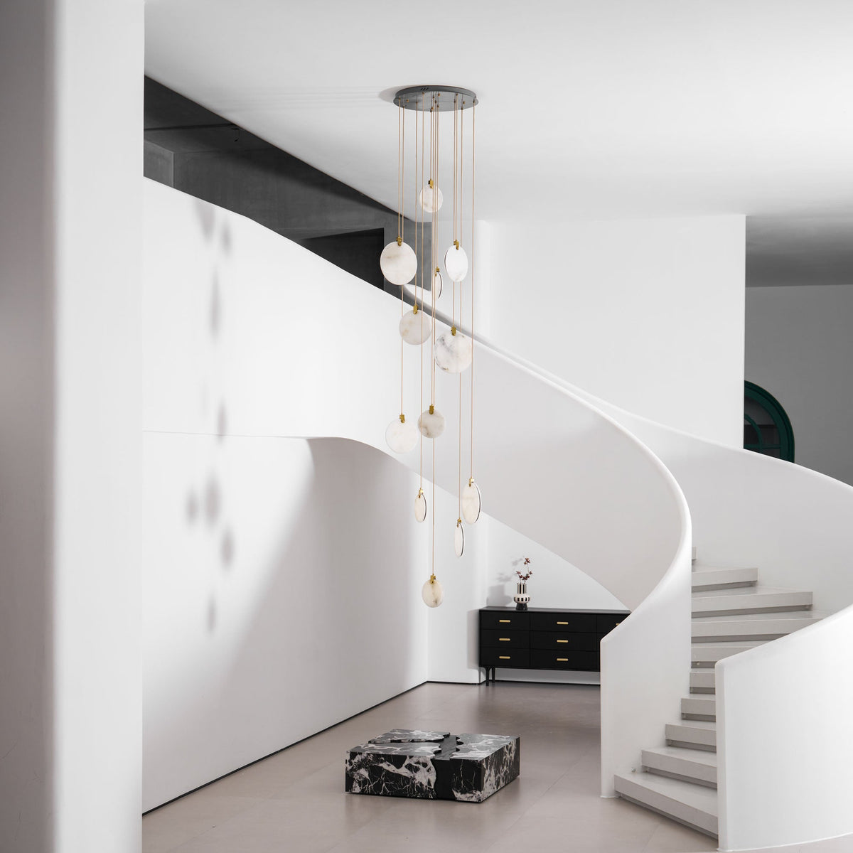 Alabaster Hanging Light Fixture — Pendant Light | Maison Monashee — view 120