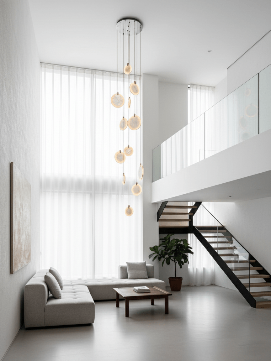 Alabaster Hanging Light Fixture — Pendant Light | Maison Monashee — view 31