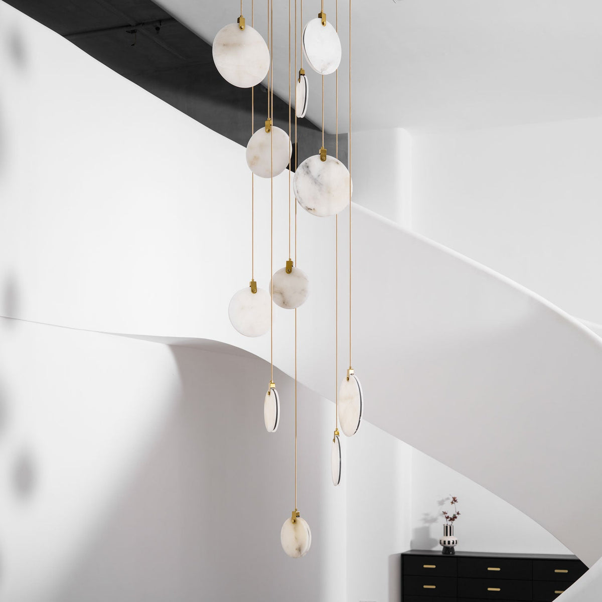 Alabaster Hanging Light Fixture — Pendant Light | Maison Monashee — view 122