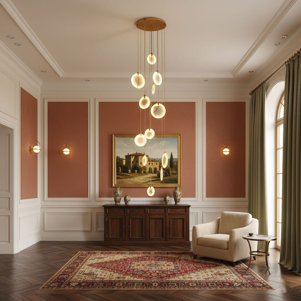 Alabaster Hanging Light Fixture — Pendant Light | Maison Monashee — view 18