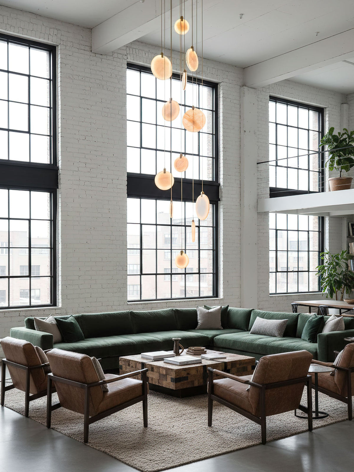 Alabaster Hanging Light Fixture — Pendant Light | Maison Monashee — view 19