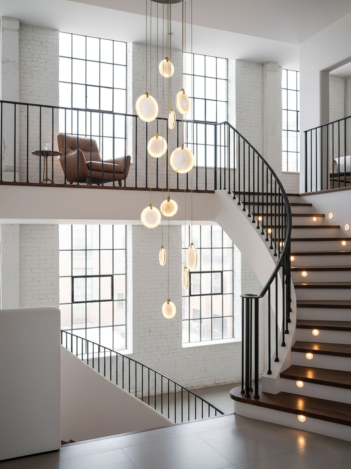 Alabaster Hanging Light Fixture — Pendant Light | Maison Monashee — view 36