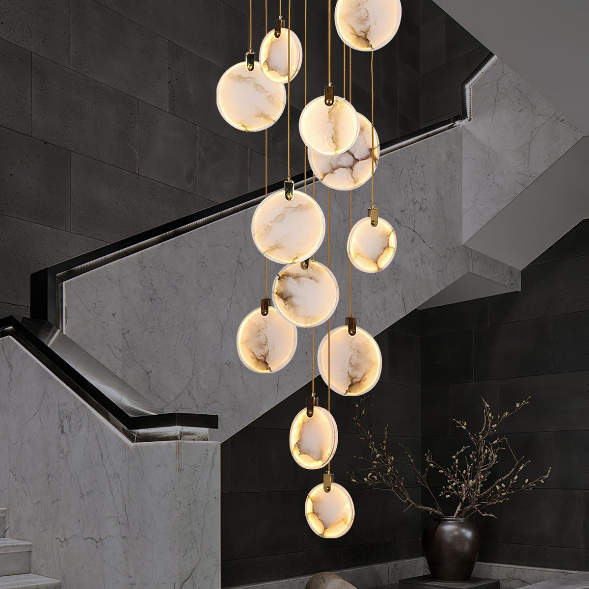 Alabaster Hanging Light Fixture — Pendant Light | Maison Monashee — view 87