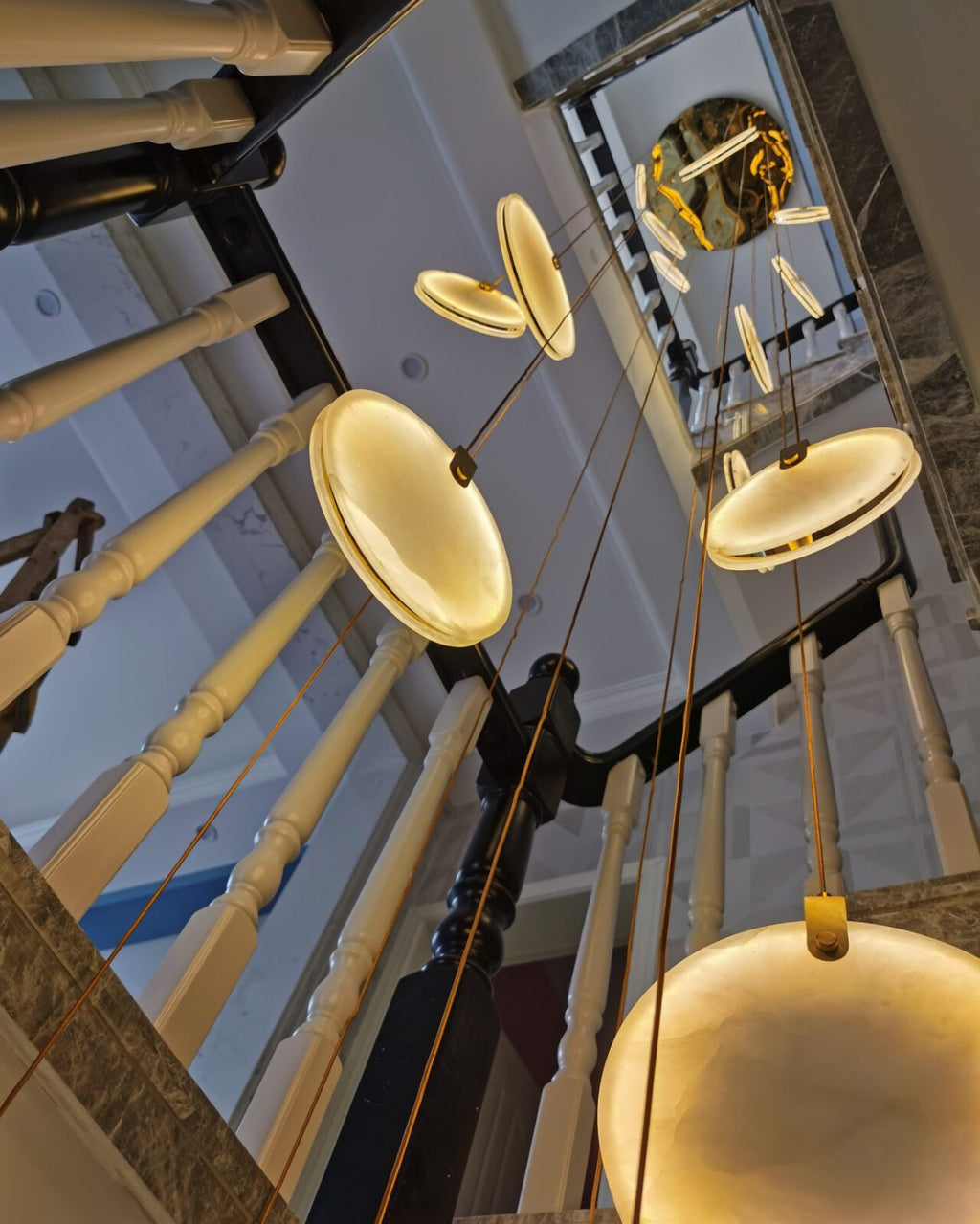 Alabaster Hanging Light Fixture — Pendant Light | Maison Monashee — view 99