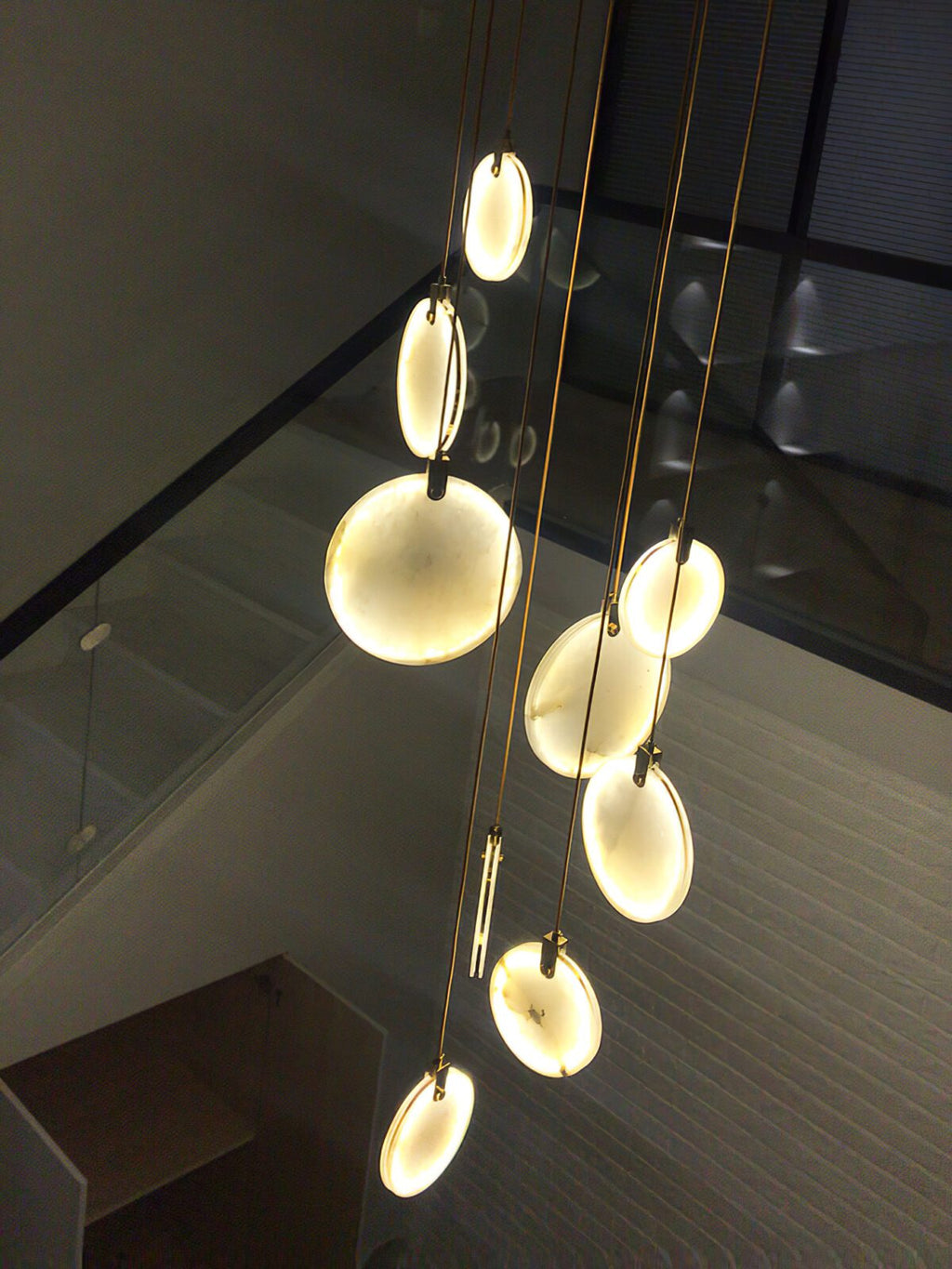 Alabaster Hanging Light Fixture — Pendant Light | Maison Monashee — view 100