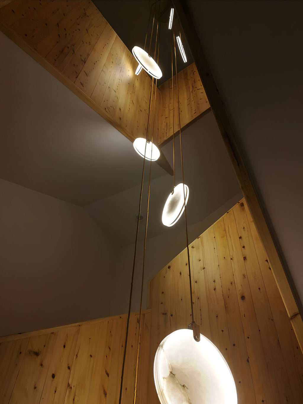 Alabaster Hanging Light Fixture — Pendant Light | Maison Monashee — view 101