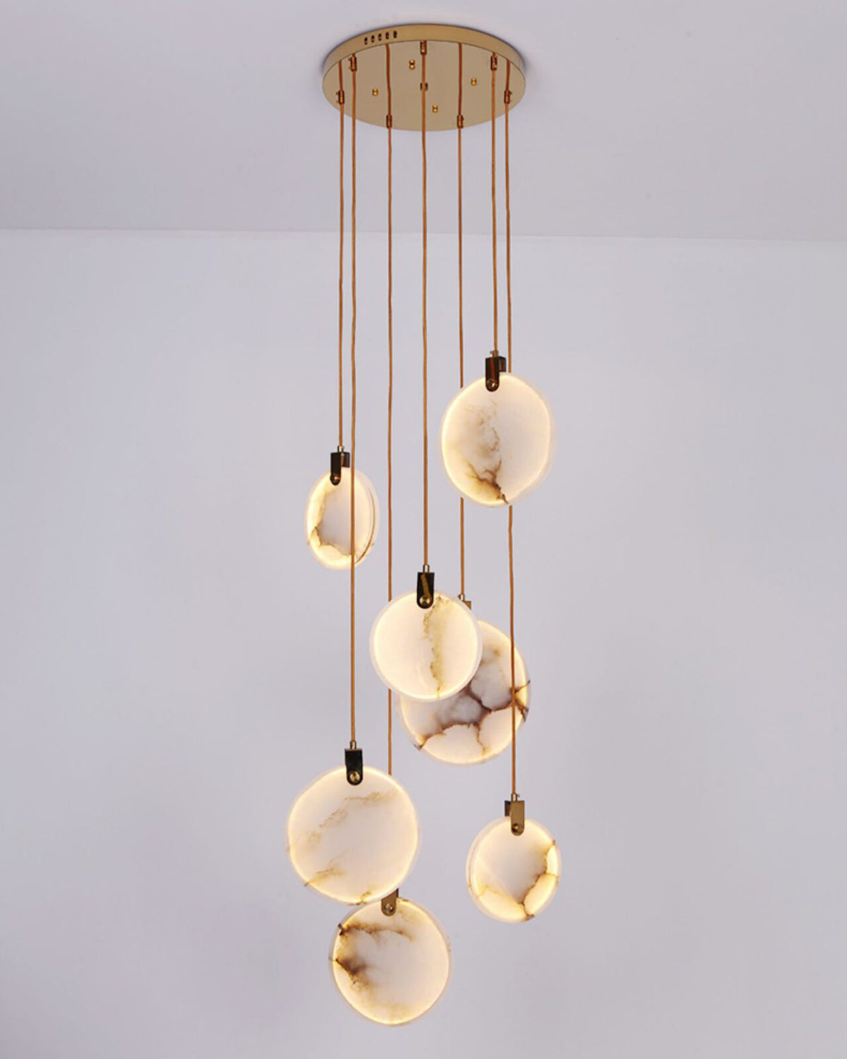 Alabaster Hanging Light Fixture — Pendant Light | Maison Monashee — view 103