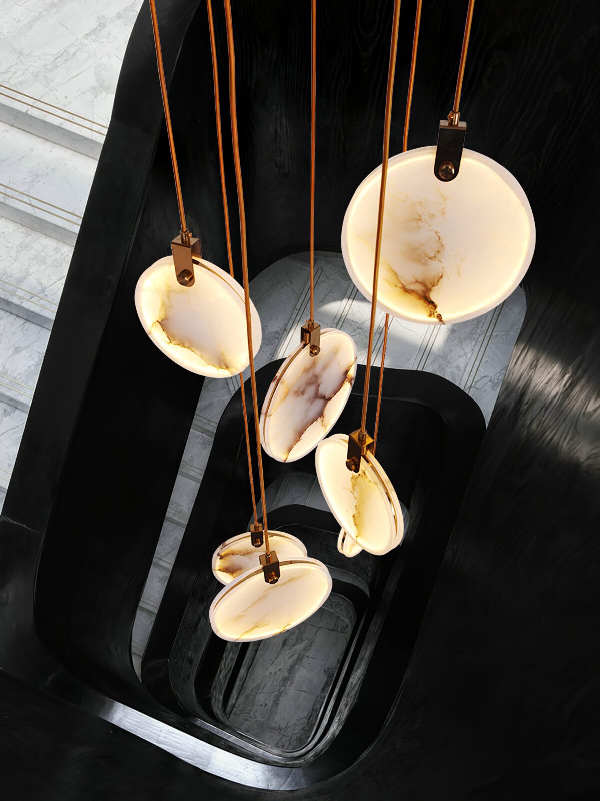 Alabaster Hanging Light Fixture — Pendant Light | Maison Monashee — view 88