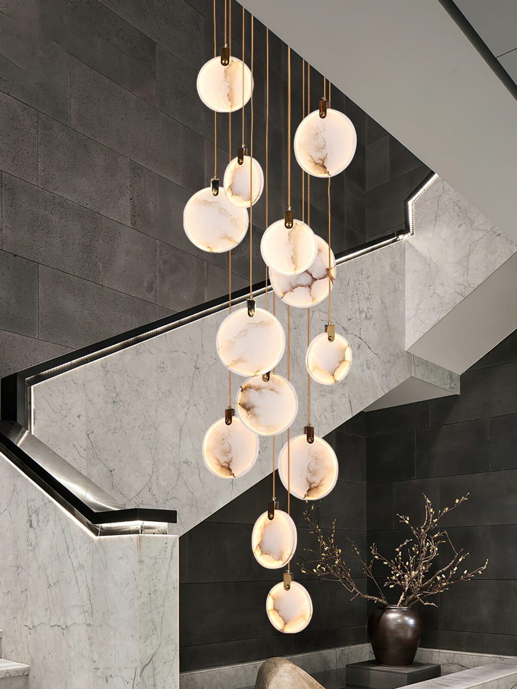 Alabaster Hanging Light Fixture — Pendant Light | Maison Monashee — view 106