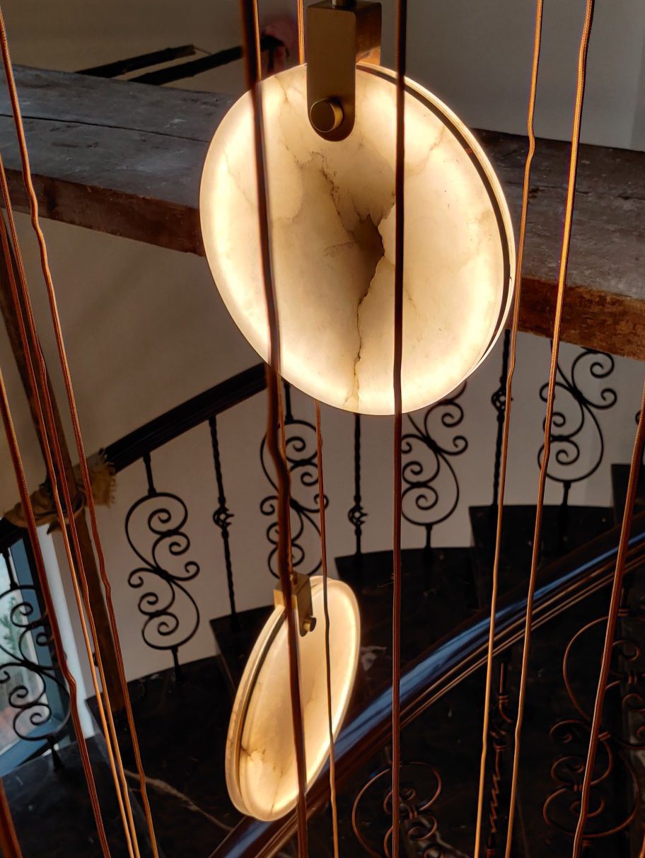 Alabaster Hanging Light Fixture — Pendant Light | Maison Monashee — view 86