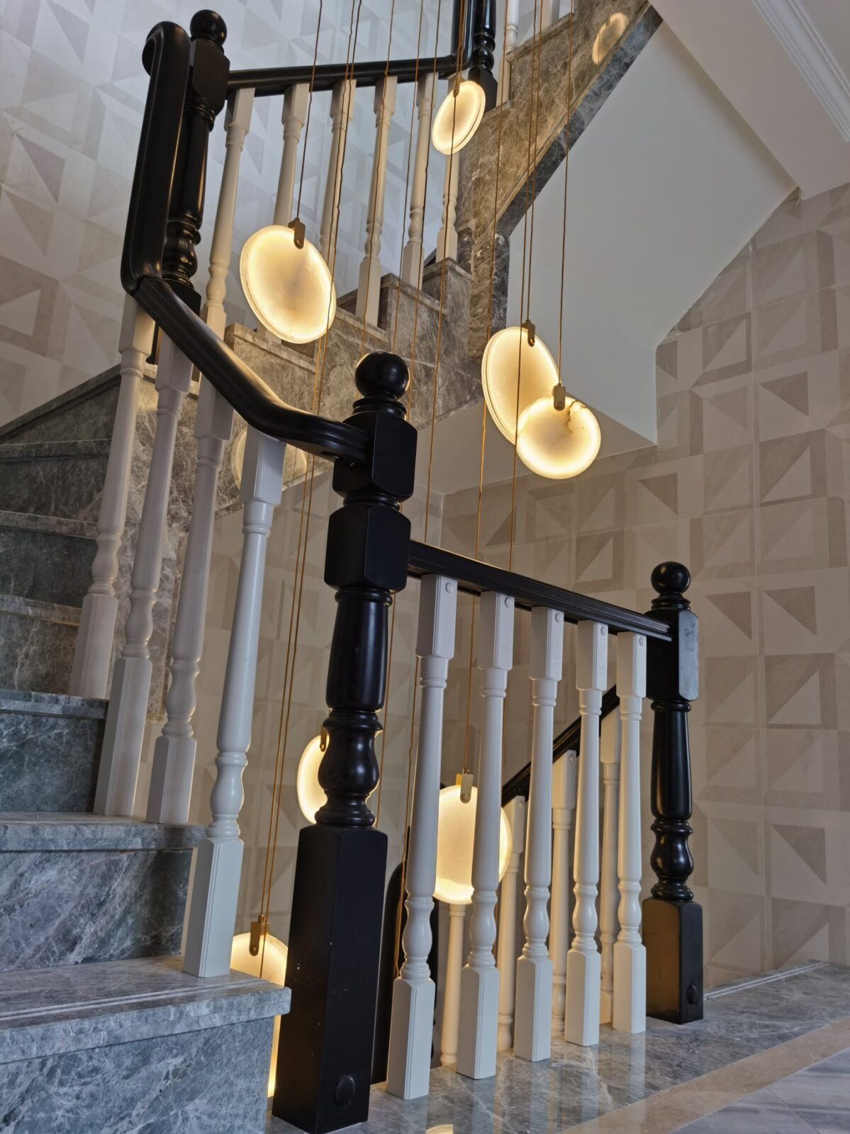 Alabaster Hanging Light Fixture — Pendant Light | Maison Monashee — view 92