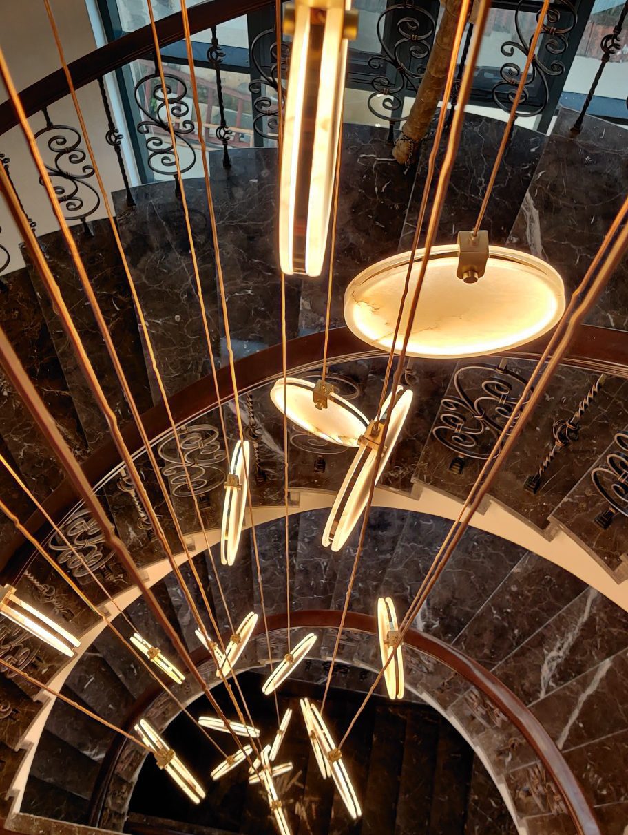 Alabaster Hanging Light Fixture — Pendant Light | Maison Monashee — view 93