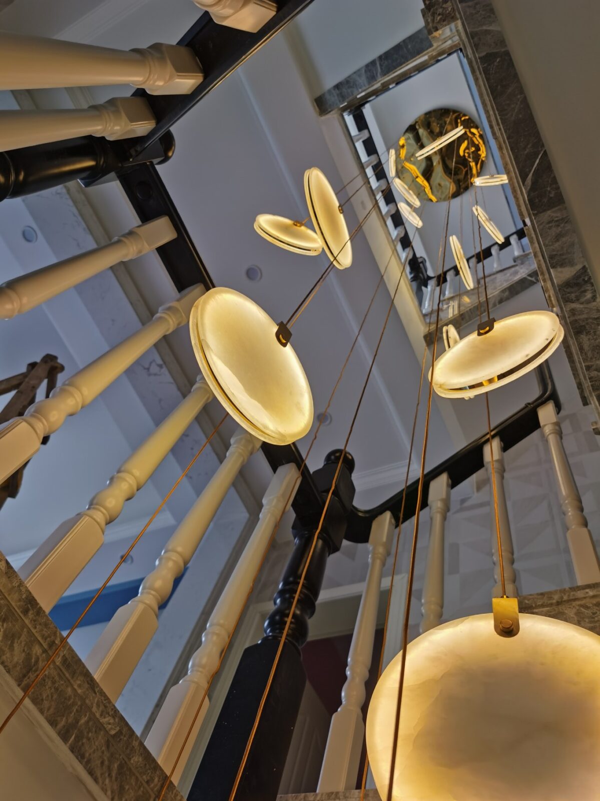 Alabaster Hanging Light Fixture — Pendant Light | Maison Monashee — view 94