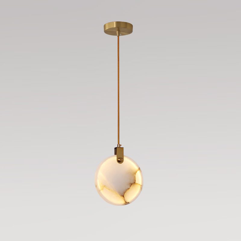 Alabaster Hanging Light Fixture — Pendant Light | Maison Monashee — view 109