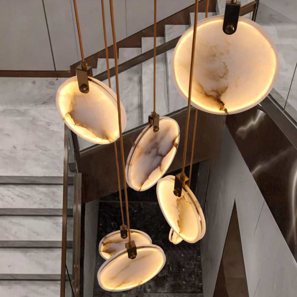 Alabaster Hanging Light Fixture — Pendant Light | Maison Monashee — view 40