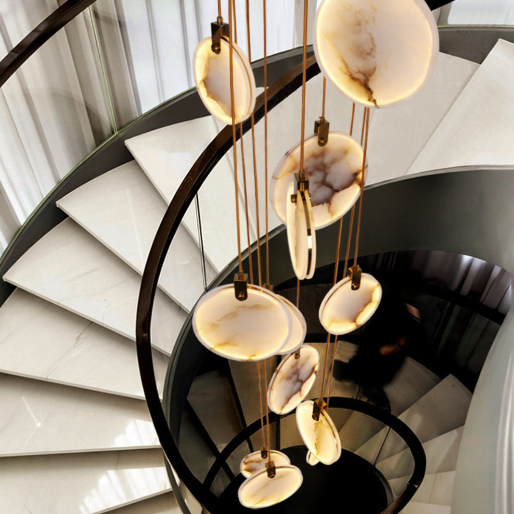 Alabaster Hanging Light Fixture — Pendant Light | Maison Monashee — view 42