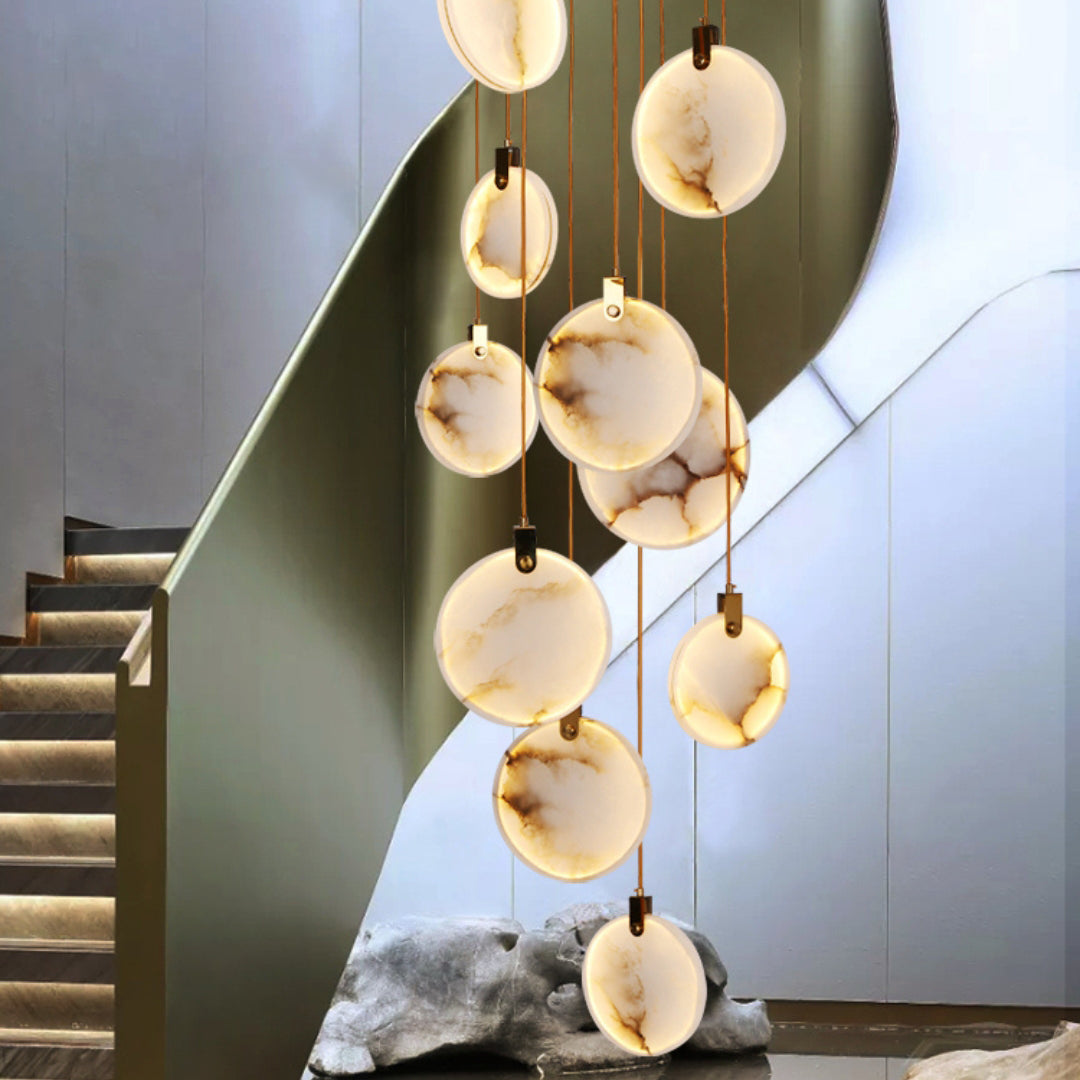 Alabaster Hanging Light Fixture — Pendant Light | Maison Monashee — view 45