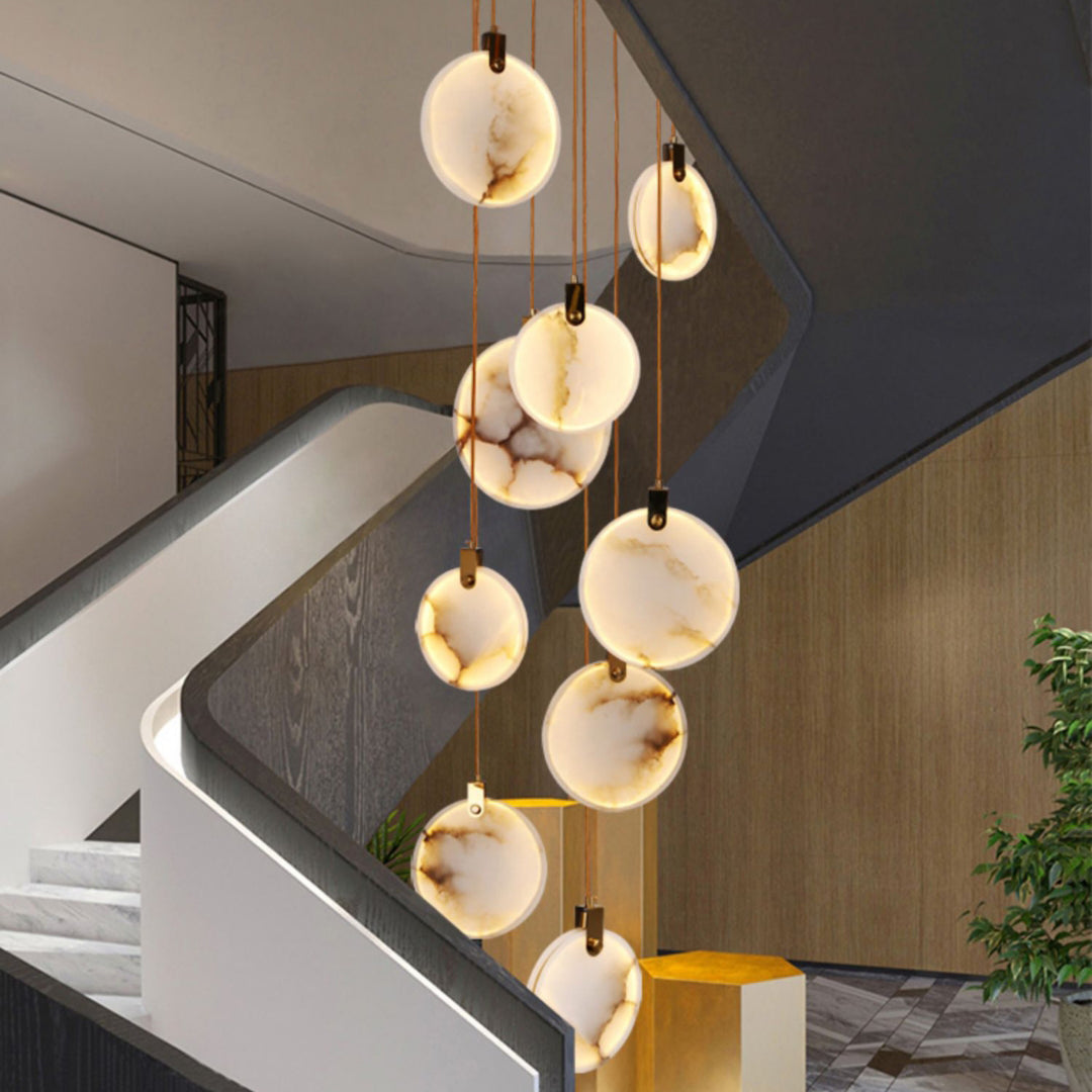 Alabaster Hanging Light Fixture — Pendant Light | Maison Monashee — view 46