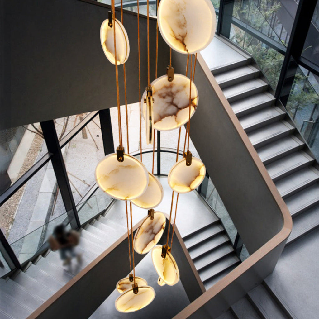 Alabaster Hanging Light Fixture — Pendant Light | Maison Monashee — view 47