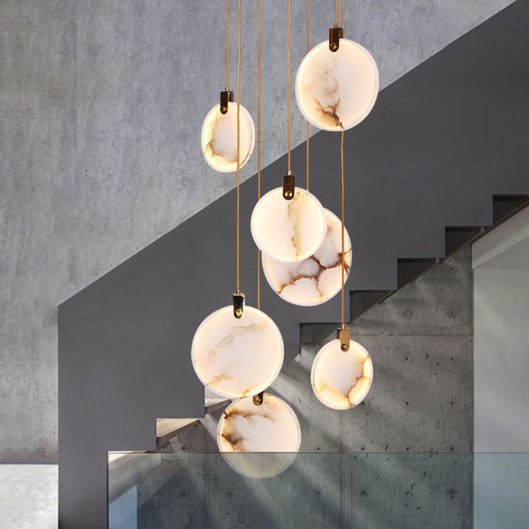 Alabaster Hanging Light Fixture — Pendant Light | Maison Monashee — view 52
