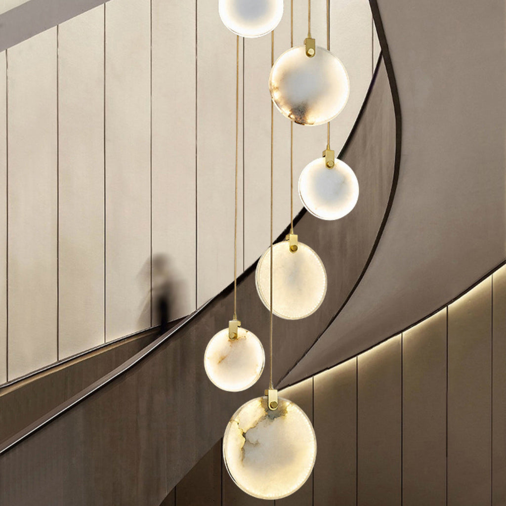 Alabaster Hanging Light Fixture — Pendant Light | Maison Monashee — view 53