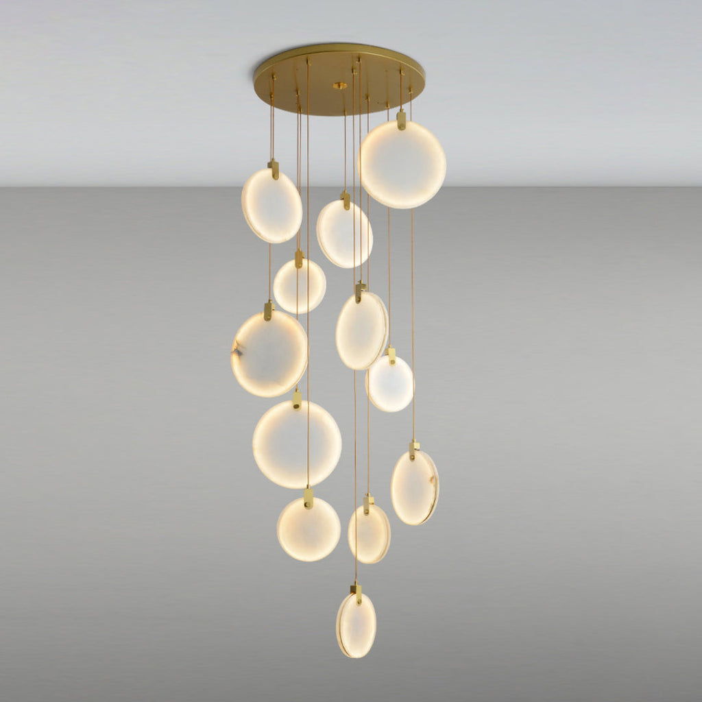Alabaster Hanging Light Fixture — Pendant Light | Maison Monashee — view 62