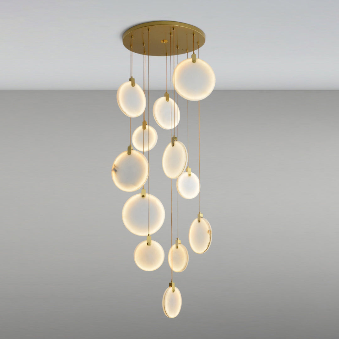 Alabaster Hanging Light Fixture — Pendant Light | Maison Monashee — view 62