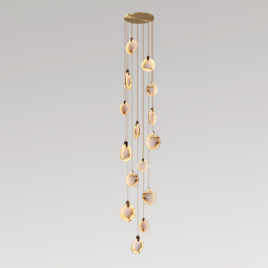 Alabaster Hanging Light Fixture — Pendant Light | Maison Monashee — view 67