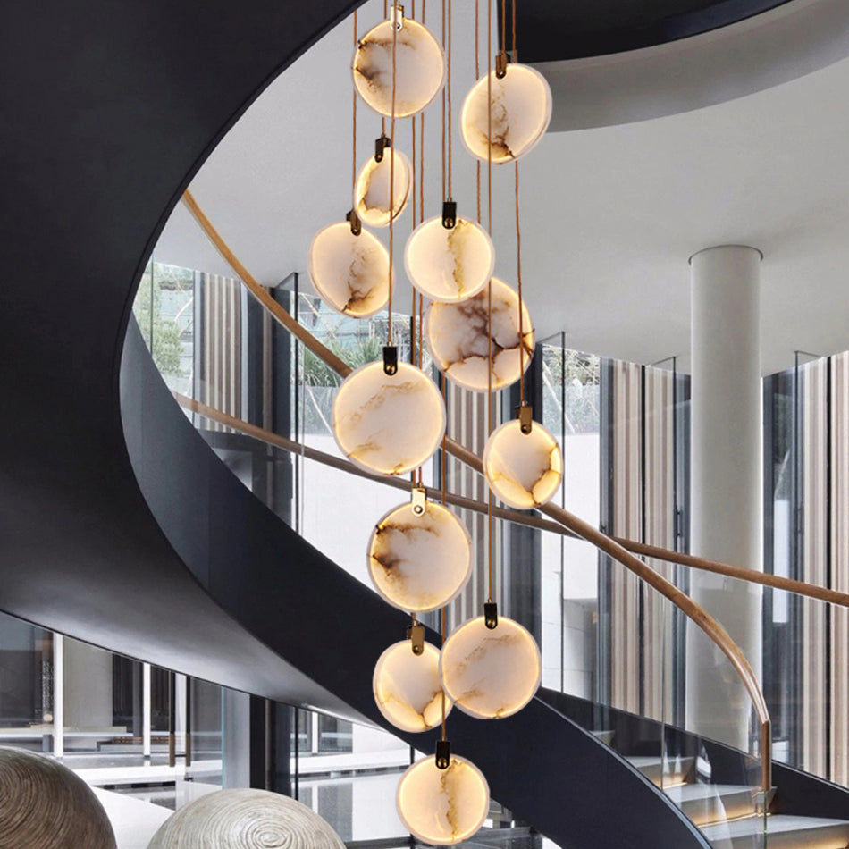 Alabaster Hanging Light Fixture — Pendant Light | Maison Monashee — view 76