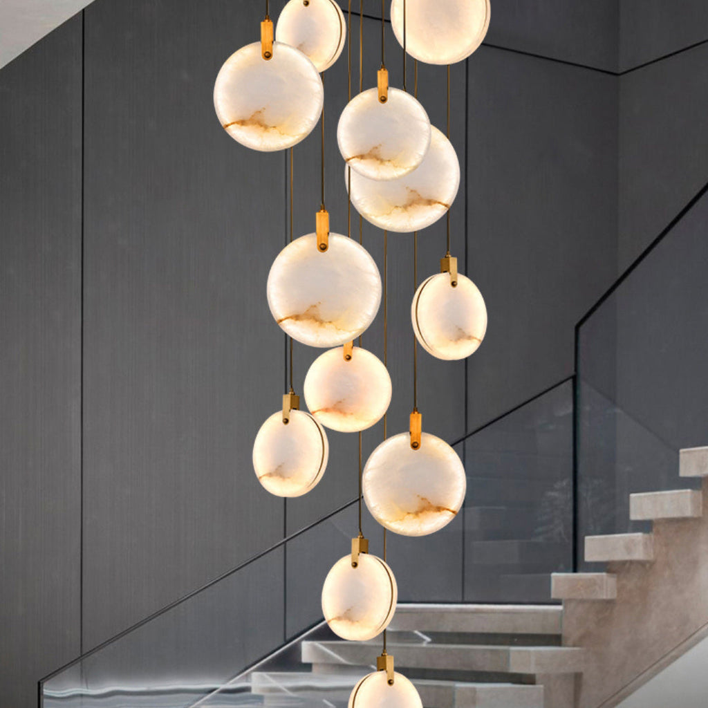 Alabaster Hanging Light Fixture — Pendant Light | Maison Monashee — view 77