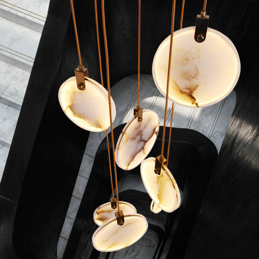 Alabaster Hanging Light Fixture — Pendant Light | Maison Monashee — view 78