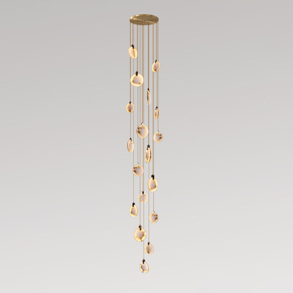 Alabaster Hanging Light Fixture — Pendant Light | Maison Monashee — view 68