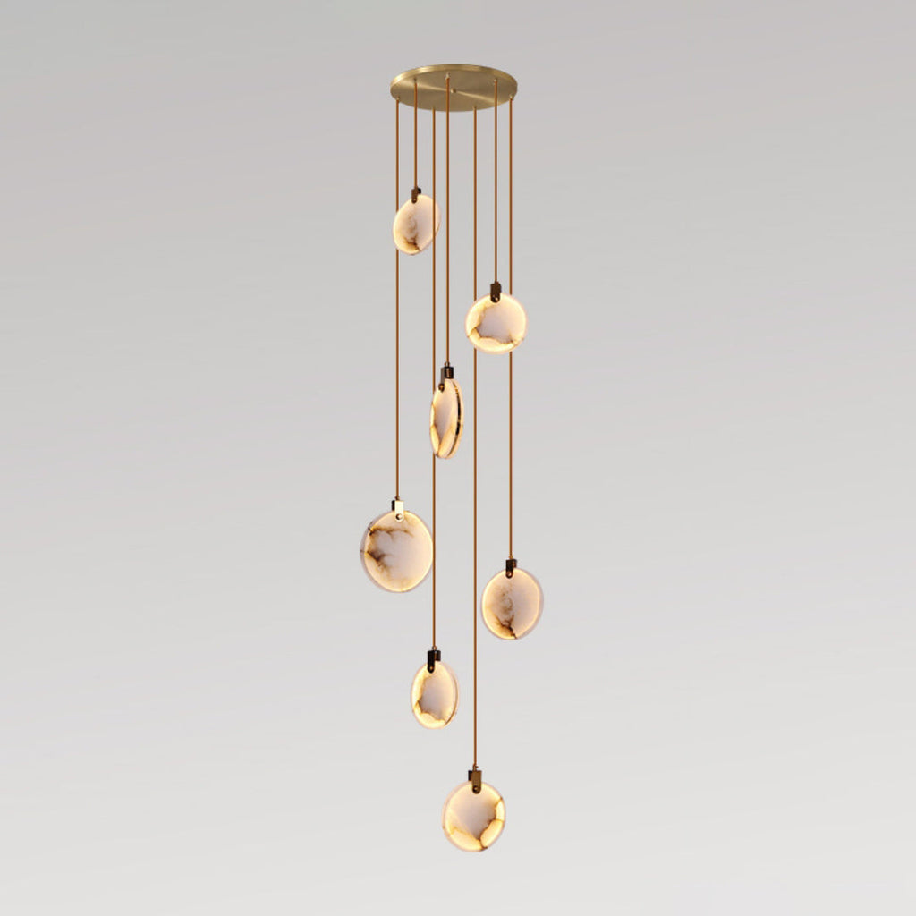 Alabaster Hanging Light Fixture — Pendant Light | Maison Monashee — view 59